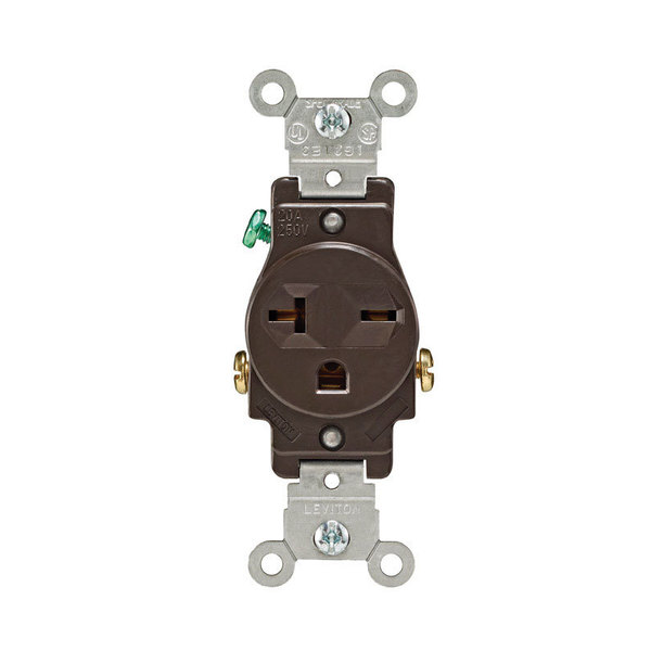 Leviton Com Sngl Receptcl20A Brn 05821-00S